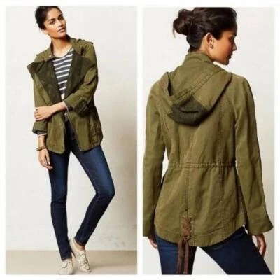 Anthropologie Hei Hei Camouflaged Lace Anorak Jacket Green Size Midium - Image 1 of 4