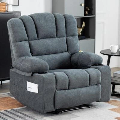 Modern Extended Wider Heavy Duty Massage Recliner Chair Sofa w/Heating Vibration - Image 1 of 4