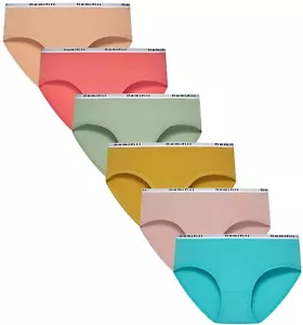 Teen Girls Underwear Cotton Briefs Panties for Teens Pack of 6 Size 10-12Year... - Picture 1 of 6