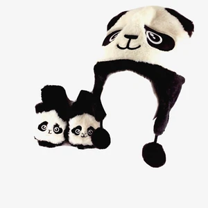 3pc Wonder Nation Panda Hat Gloves Little Kids Flip Over Finger Covers E5-1787 - Picture 1 of 13