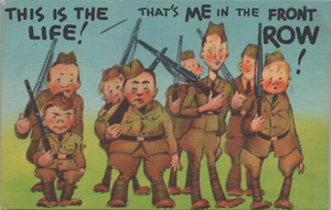 Soldiers in Line This is the Life! Guns Front Row c1940s Comic Postcard 11362.3 - Picture 1 of 7