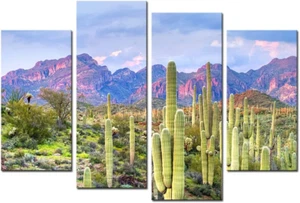4 Picce Picture Wall Art Beautiful Cactus in Arizona Picture Print on Canvas ... - Picture 1 of 1