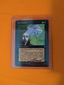 MTG 1995 Foul Familiar Ice Age Regular Common Signed Anson - Picture 1 of 2