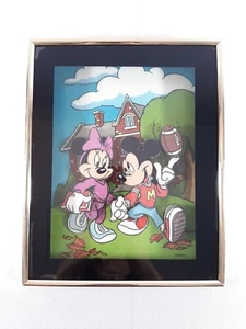 Disney Mickey & Minnie 3D Art Print Wall Picture with Frame - Foto 1 di 11