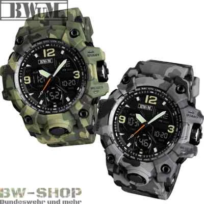 BWuM TACTICAL UHR ANALOG DIGITAL XXL EINSATZUHR BW ARMY JAGD OUTDOOR WATCH CAMO - Bild 1 von 3