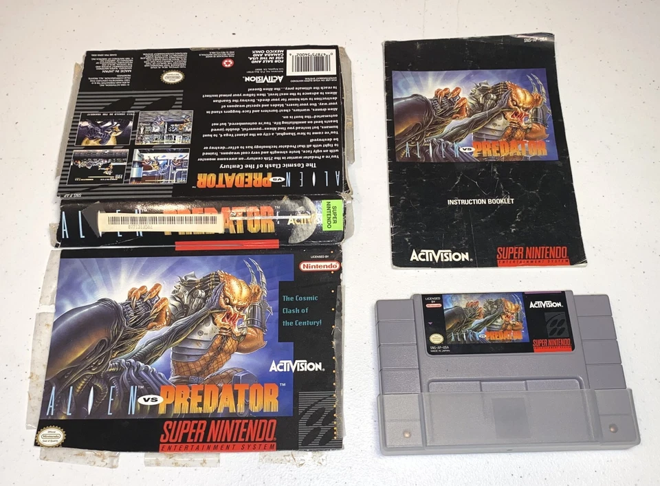 Super Nintendo SNES Alien vs Predator Game with Instruction Manual & Partial Box - Image 1 of 2