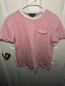 Vintage Brooks Brothers Shirt Herren M rot weiß Ringer Tshirt gestreift Tasche Logo - Bild 1 von 3