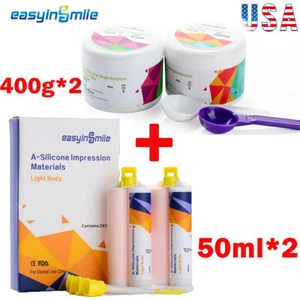 Materiale stampa silicone dentale base stucco set veloce corpo pesante + corpo leggero - Foto 1 di 13