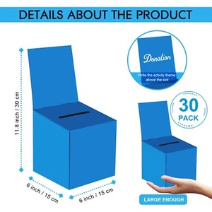 30 Pack Raffle Boxes Ballot Box Raffle Box Donation Box for Fundraising 6 x 6... - Picture 1 of 6