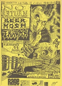 BEER MOSH + Trauma & No Return French Original Flyer Handbill 1995 Metal Thrash - Picture 1 of 2