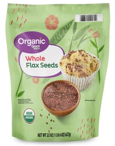 (Sale!) Great Value Organic Whole Flax Seed, 22 oz Free Shipping - Picture 1 of 1
