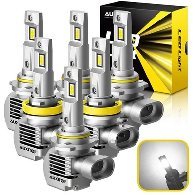 6X Combo LED 9005+9006+H11 Headlight Bulb Fog Driving Light 300% Brighter 6000K - Image 1 of 4