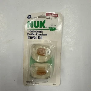 Gerber Vintage Nuk 2 Orthodontic Pacifier Exercisers Travel Kit 2 Pack Unopened - Picture 1 of 4