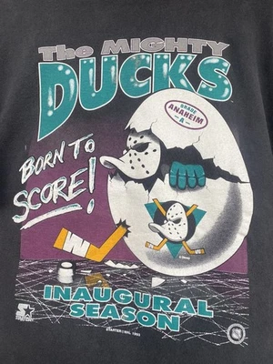 Camiseta De Colección Años 90 NHL Mighty Ducks NHL Unisex Negra Manga Corta QT4843 Foto 1 de 2