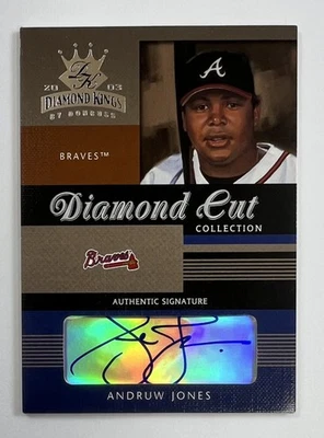 2003 Donruss Diamond Kings Andruw Jones Authentic Signature Auto 21/75 AR139 - Image 1 of 2