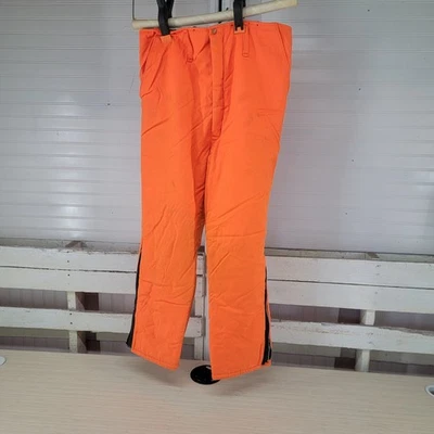 Vintage Unbranded Blaze Orange Quilted/Insulated Hunting Pants Black Cuffs - Image 1 of 4