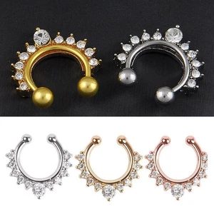 ORO ROSA PLACCATI PIERCING NASO ORECCHINI ARGENTO INDIANO FINTO BRILLANTINI bs - Foto 1 di 8