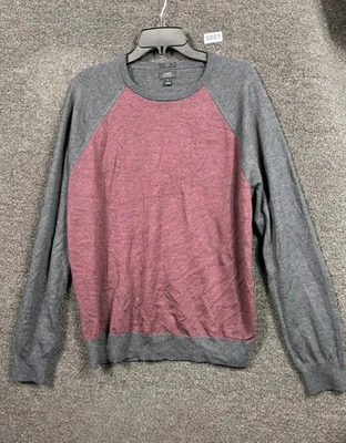 J Crew мериносовой шерсти свитер женщин размер XL серый бордовый Slim fit длинные рукава  - Изображение 1 из 4