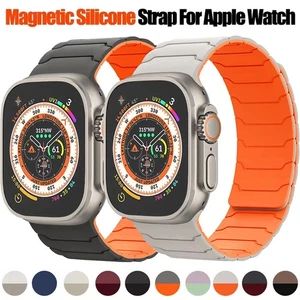 Silicone Strap Band For Apple Watch Ultra 2 1 49mm Series 10 9 8 7 SE 6 5 4 3 - Picture 1 of 38