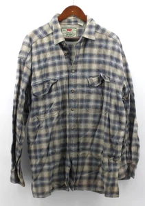 Levis Button Up Flannel Shirt XL Plaid Heavy Cotton Western Vintage 90s - Picture 1 of 7
