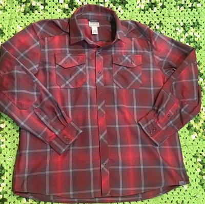 LL Bean Katahdin Performance Snap Front Plaid Flannel Shirt Poly Wool Blend Xl - Image 1 of 4
