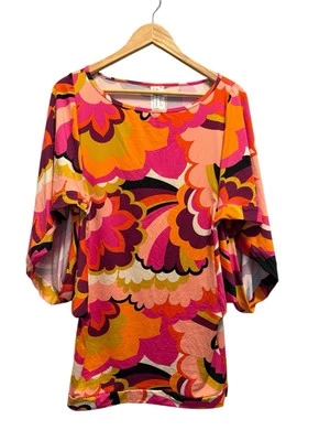 Trina Turk Fan Faire Swim Tunic Coverup Dress Size Small New With Tags Pink - Image 1 of 4