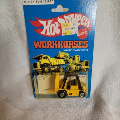 Hot Wheels Workhorses CAT FORKLIFT Blackwall #1168 Sealed on Card - Image 1 of 4