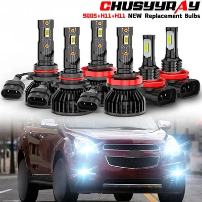 For Chevrolet Equinox 2010-2016 2017 LED Headlight High Low Fog Light Bulbs Kit - Image 1 of 4