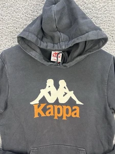 Kappa Hoodie Men's Small Black/Orange Pullover Sweatshirt Logo Graphic Casual - Picture 1 of 9