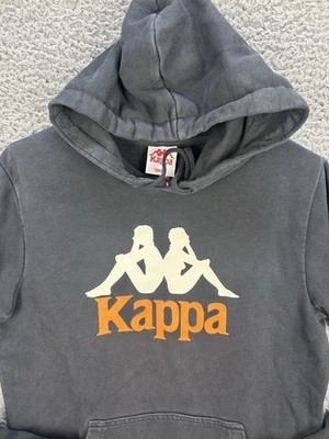 Kappa Hoodie Men's Small Black/Orange Pullover Sweatshirt Logo Graphic Casual - Image 1 of 4