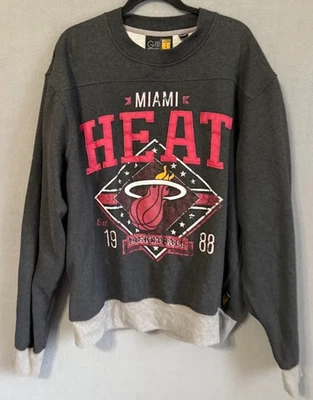 G-III Sports by Carl Banks Miami Heat NBA Fleece Pullover Men 3XL Gray Logo - Image 1 of 4