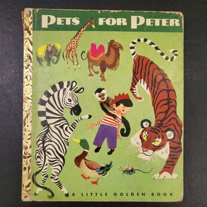 1950 Pets for Peter Little Golden Book Edition B Jane Werner Childrens Hardcover - Picture 1 of 11
