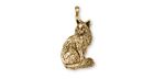 Maine Coon Cat Pendant 14k Yellow Gold Vermeil Cat Jewelry MN2-PVM