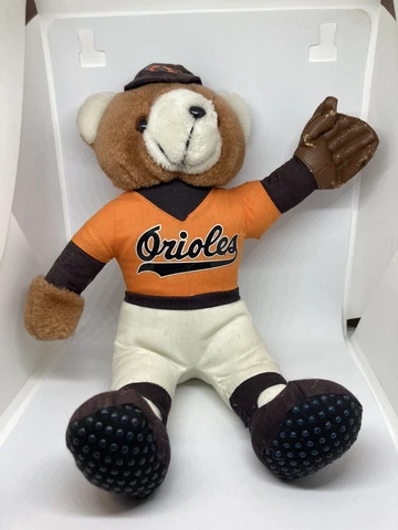 Baltimore Orioles Plush Bear Mascot Standing Baseball Mitt Hat Uniform MLB Cover