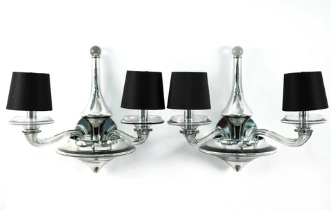 PAIR OF VENETIAN GLASS DONGHIA LUNA ITALIAN GLASS SCONCES Cover