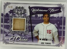 JOE TORRE 2021 Leaf Lumber Nickname GAME USED BAT PATCH SP #/9 Yankees Cardinals