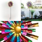 81 In. Tall Outdoor Colorful Flower Wind Spinner Stake Yard Decoration, Multic