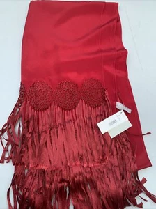 ECHO RED LARGE silk Scarf Style 377764 NWT - Picture 1 of 3