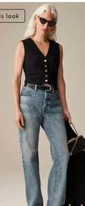 J.Crew $198 Classic vest in Italian bi-stretch wool blend Black Size 2 CC420 - Picture 1 of 7