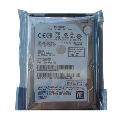 Hitachi 500GB HTS727550A9E364 7200RPM 16MB SATA 2.5" Laptop HDD Hard Disk Drive - Image 1 of 3