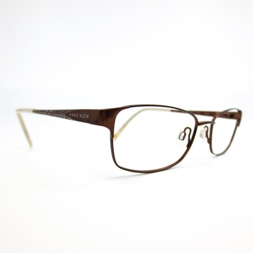 Anne Klein Eyeglasses Frames Only AK8021 K5171 Brown Oval Full Rim 49-17-135 AK5134 Eyeglasses - Anne Klein Authorized Retailer  main image 4
