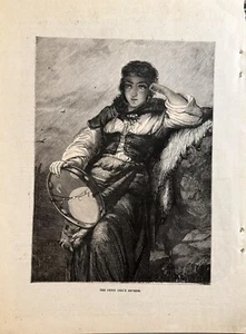 Impresión litográfica original The Gypsy Girl’s Reverie de 1893 - Imagen 1 de 1