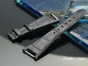 Genuine leather Band Strap bracelet 21mm x 14mm (FITS) Patek Philippe Twenty-4 - Picture 1 of 3
