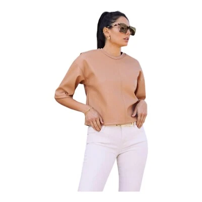 Camiseta de Couro Vegano LAMade Lorna Tamanho Pequeno Nova - Imagem 1 de 4