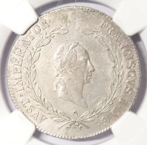 1828-A - 20 Kreuzer - Austria (Habsburg/Franz I) - NGC AU Details Cleaned - Picture 1 of 6