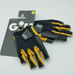 Gill Pro Short Finger Sailing Gloves - Black 7443 - Picture 1 of 7