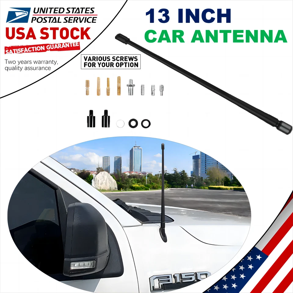 13" Short FM AM Mini  Car Antenna Mast For 2016 Alfa Romeo 4C,Giulietta - Imagem 1 de 4