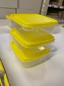 x 3 Contenedor de Alimentos IKEA PRUTA Transparente/amarillo Almacenamiento con Tapa a Snap - Imagen 1 de 4