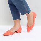 ASOS Legendary Pointed Ballet Flats Coral Pink Orange Spring Summer Shoes US 10
