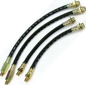 1963-1982 Corvette Brake Lines Hoses Rubber Hydraulic Set 4 Front & Rear C2 C3 - Picture 1 of 1